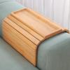 Wood Sofa Armrest Tray with Drink Holder view 3