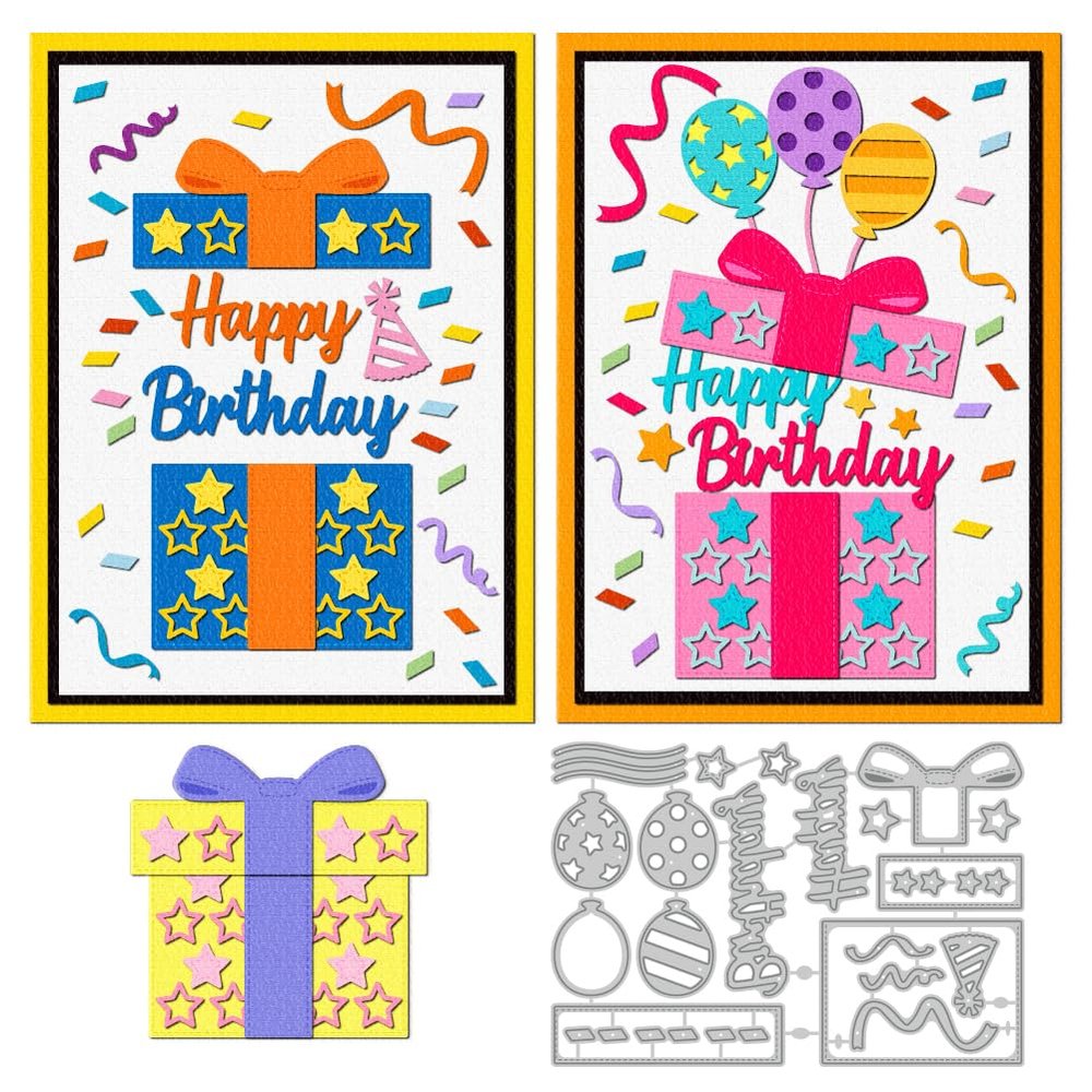 DELORIGIN Gift Box Balloons Die Cut Set