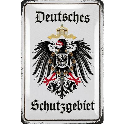 Retro Metal Sign “German Protected Area,” Embossed Germany Decor, 20 x 30 cm