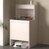 Robot Vacuum Cabinet with Doors and Drawers, Modern Side Table or Nightstand, White, 50 x 50 x 100 cm view 1