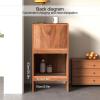 Robot Vacuum Cabinet with Doors and Drawers, Modern Side Table or Nightstand, White, 50 x 50 x 100 cm view 2