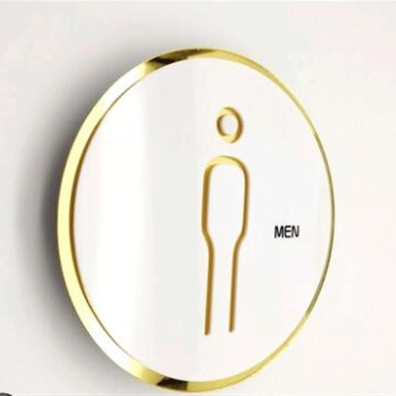 ACVACV 3D Hollow-Carved Men's and Women's Restroom Sign, 1 Piece, DIY Restroom Door Sticker (Man)