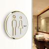 ACVACV 3D Hollow-Carved Men's and Women's Restroom Sign, 1 Piece, DIY Restroom Door Sticker (Man) view 2