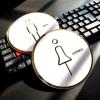 ACVACV 3D Hollow-Carved Men's and Women's Restroom Sign, 1 Piece, DIY Restroom Door Sticker (Man) view 3