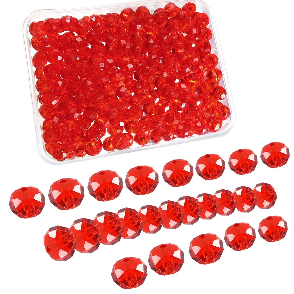 TOAOB 220 Pcs 6mm Red Crystal Beads