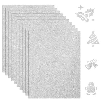 HDFHDF 10 Sheets Glitter Paper A4 Silver