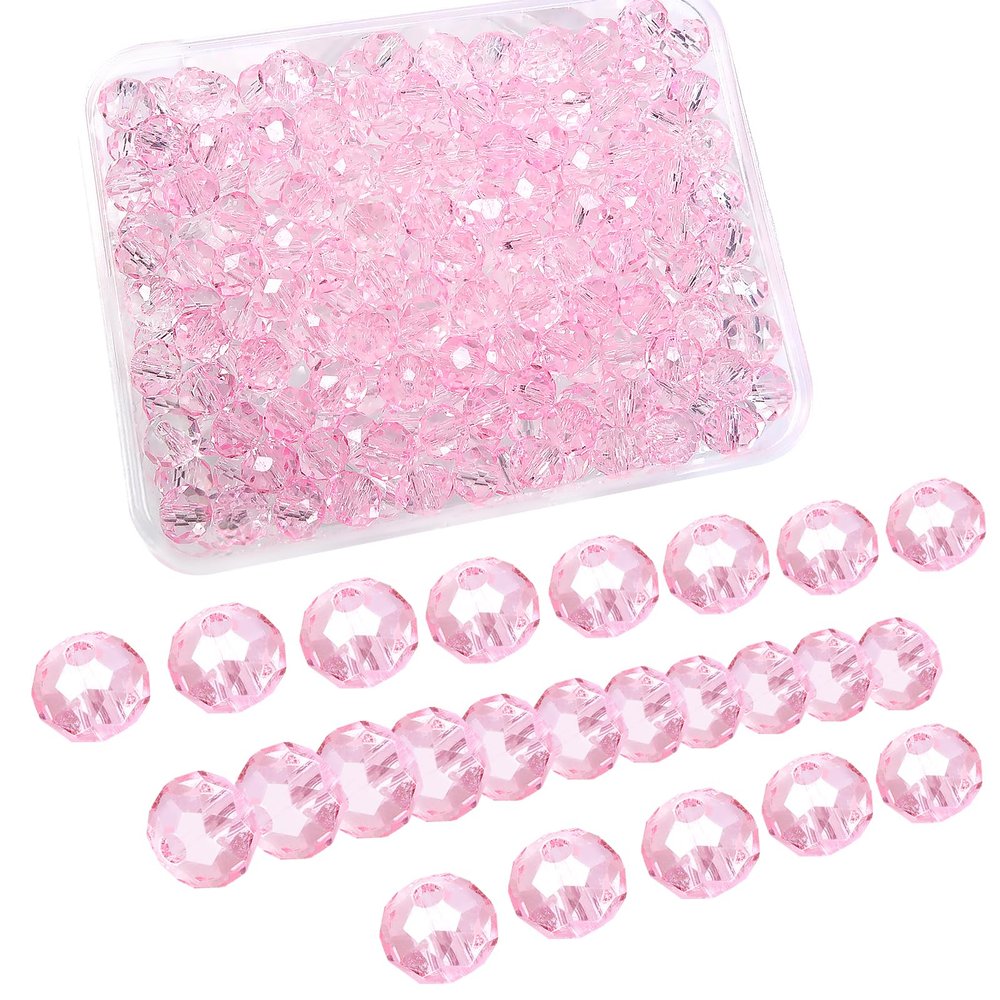 TOAOB 220 pcs 6mm Pink Crystal Beads