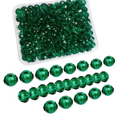 TOAOB 220 pcs 6mm Dark Green Crystal Beads