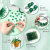 TOAOB 220 pcs 6mm Dark Green Crystal Beads view 3
