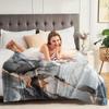 Cozy Blanket 100 x 130 cm, Abstract Marble Lines, Grayish White view 3