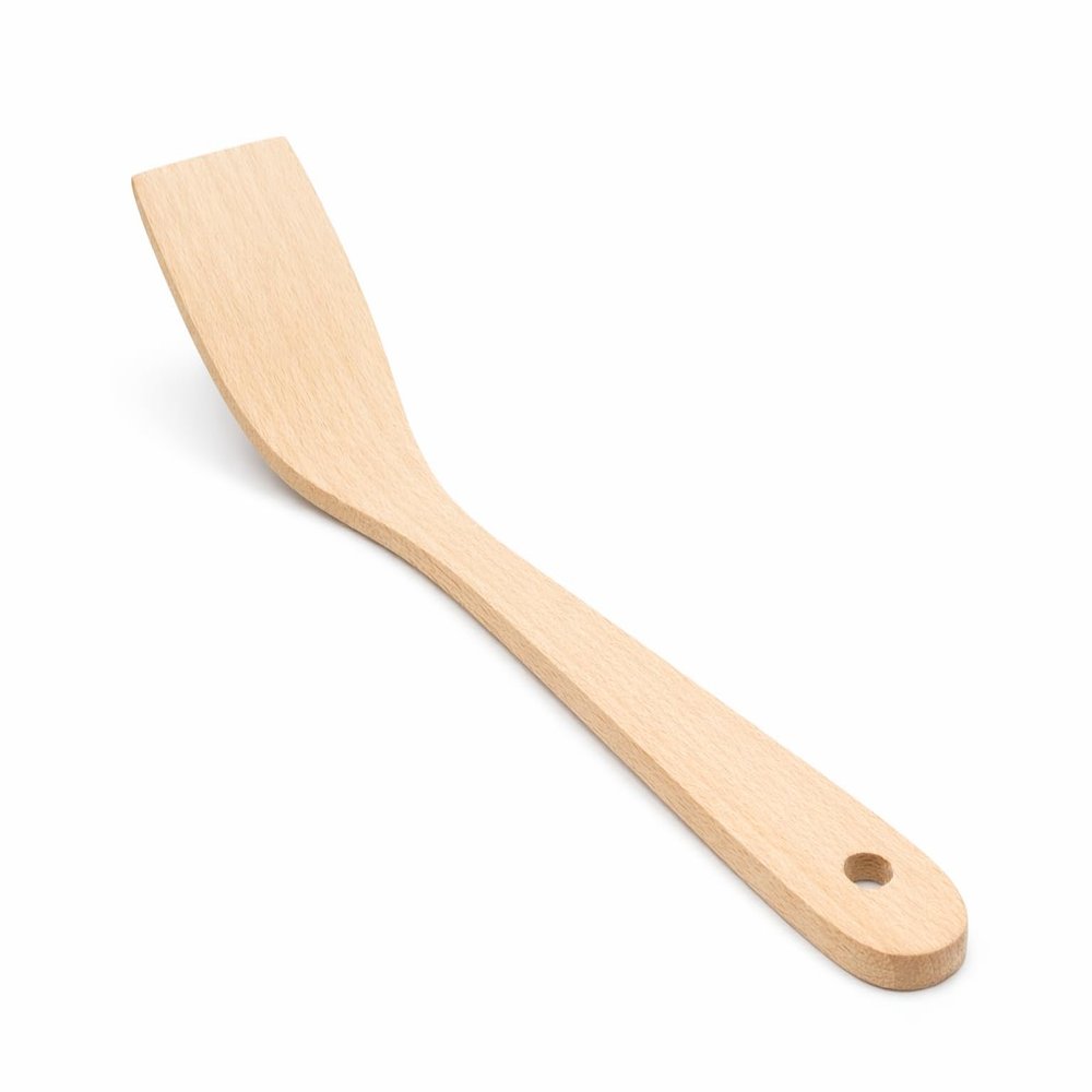 Wooden World - 27 cm Wooden Spatula with Ergonomic Handle