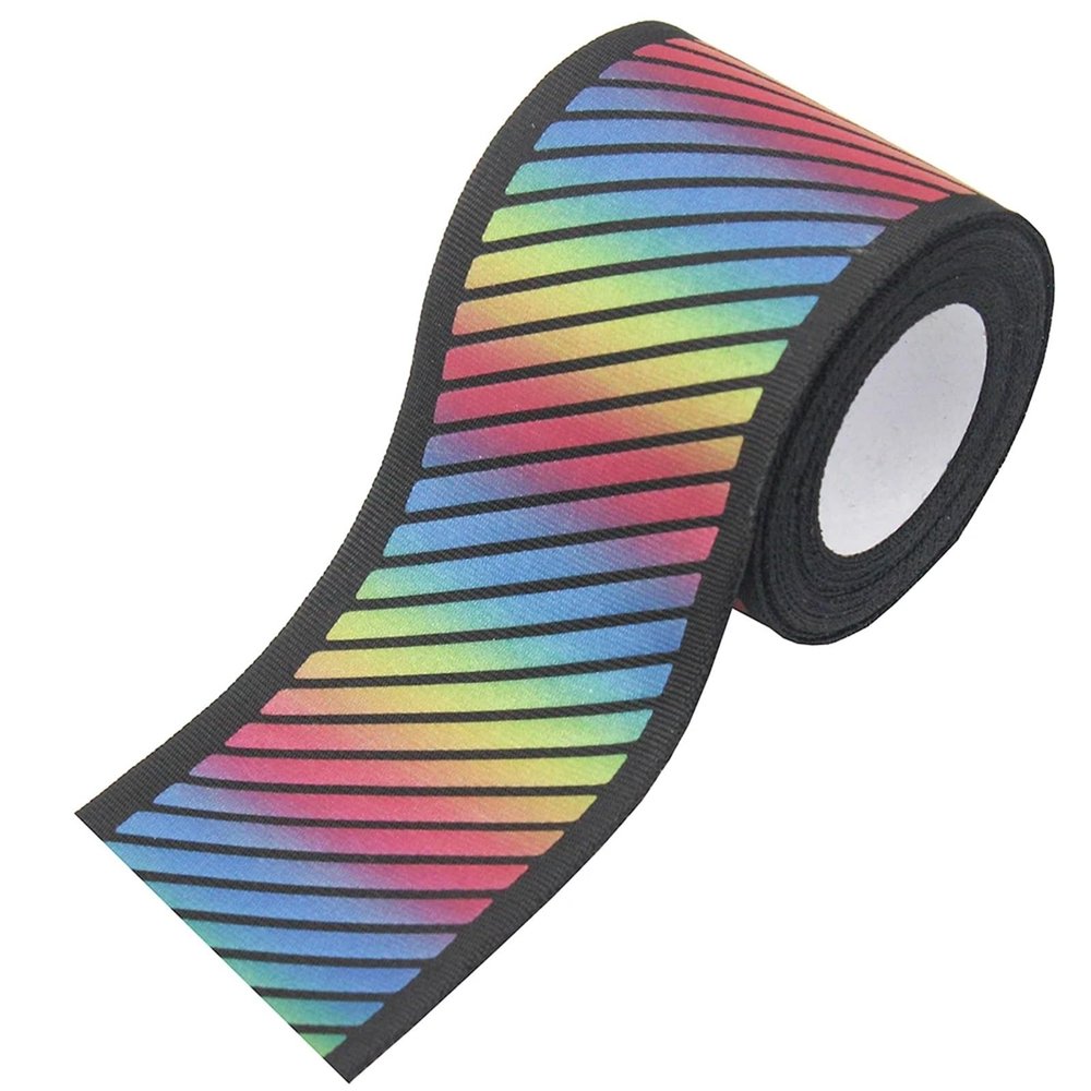 Reflective Sew-On Tape, Multicolor Fabric Webbing, 5 Meters, for DIY Clothing (W02-rainbow)