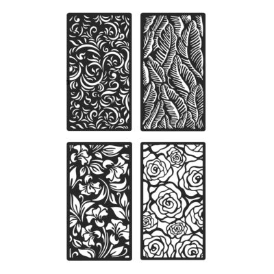 4-Piece Flower Stencil Set for Painting