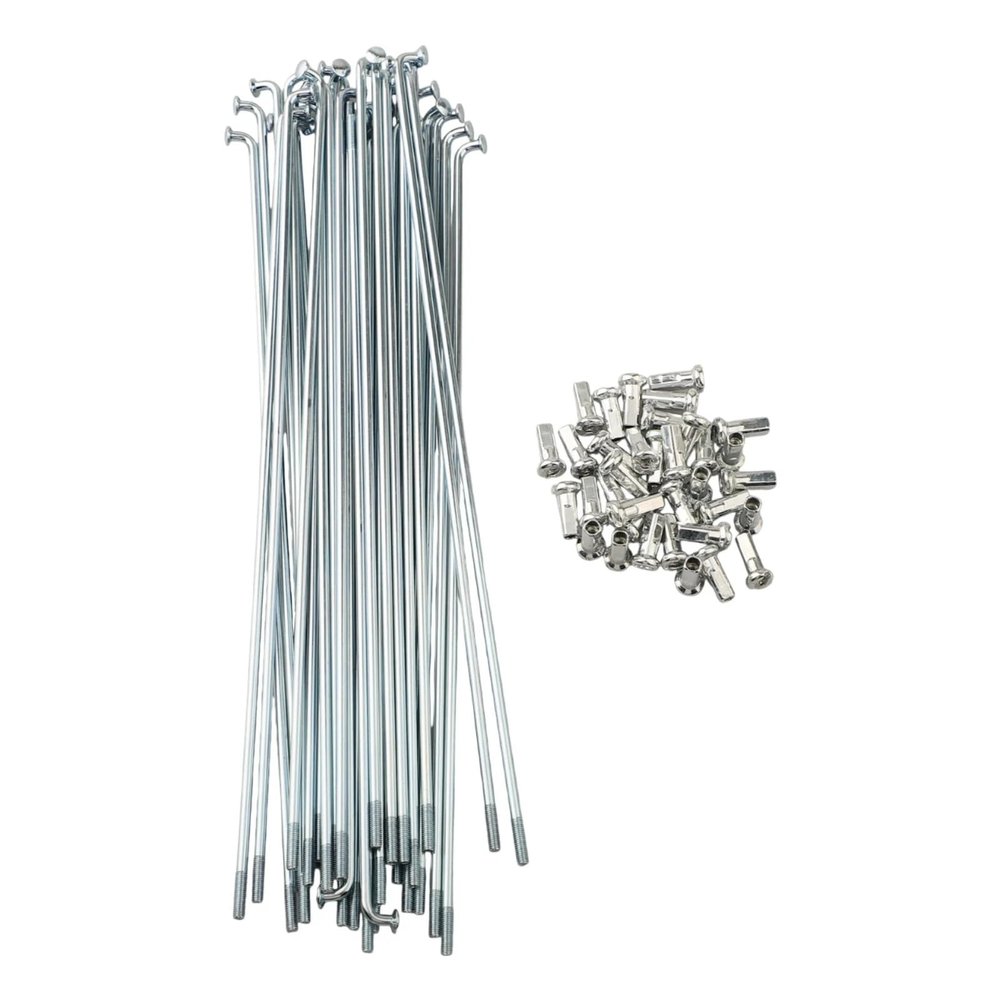 EZVXVV 12G E-Bike Spokes, 2.6 mm Diameter, 20/40 Pieces, Silver Steel, J-Bend, 45–306 mm, with Nipples