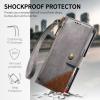 TUUNKMUY Zipper Wallet Case for Motorola Moto Edge 50 Fusion, PU Leather Flip Cover, RFID Protection, Gray view 2