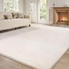Treeboy Soft Ivory Faux Fur Rug 160 x 230 cm, Plush Short Pile view 1