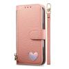TUUNKMUY Case for Google Pixel 9, Pink Love Pattern Wallet Folio with Zipper view 1