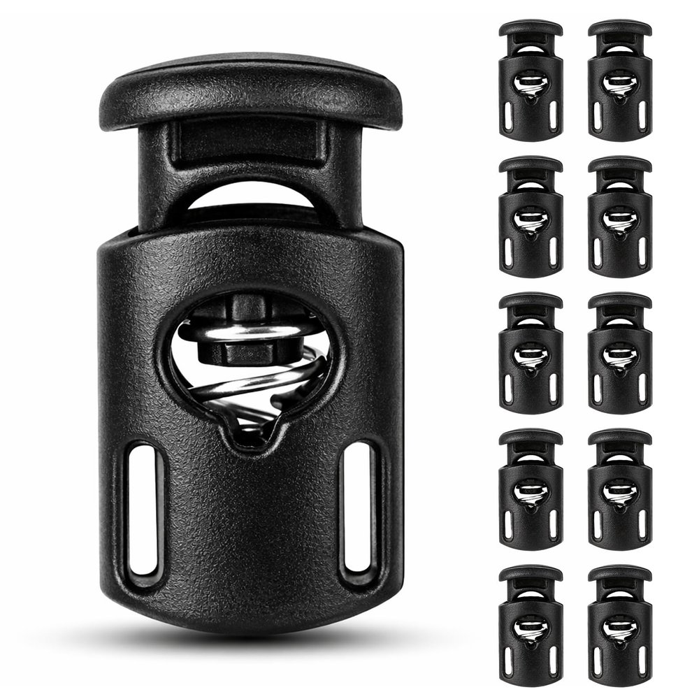SHENLIU 10-Pack Universal Cord Stoppers, Black