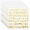 810 Pcs 10 Sheets Gold Glitter Letter Stickers view 1
