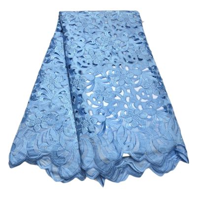 African Hand-Cut, Perforated Swiss Lace Fabric for Wedding Dresses, 5 Yards
