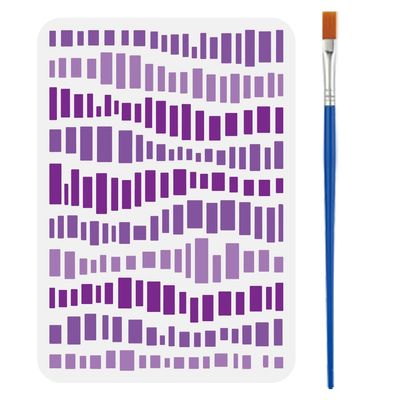 FINGERINSPIRE Stencil for Irregular Stripes 29.7x21cm with Brush