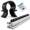Cable Clips for Aluminum Profiles, Slot 5 and Slot 6 – Black Omega Cable Holders – Made in Germany, 50-Pack view 1