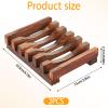 2-Pack Eco-Friendly Wooden Soap Dish view 2