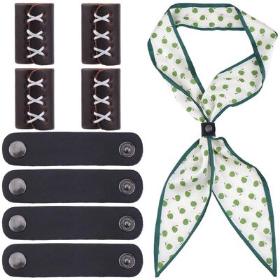 CALFOVERA 8-Piece PU Leather Scarf Clips