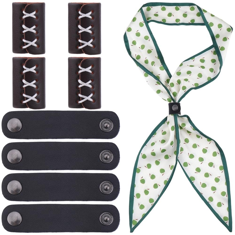CALFOVERA 8-Piece PU Leather Scarf Clips