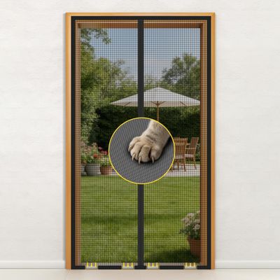 fowong Magnetic Insect Screen for Balcony Doors, Up to 5 Years, Extra-Thick 250 g/m² Pet Mesh, Black, 230 x 280 cm