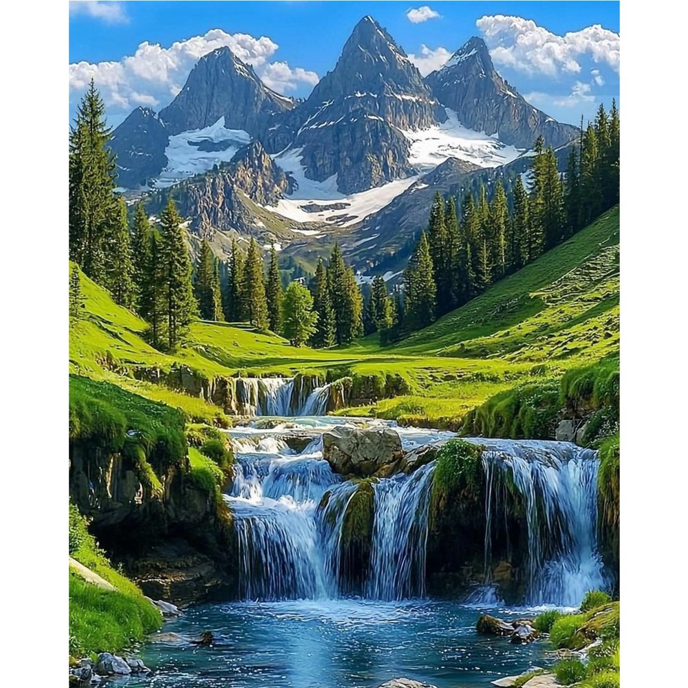 MAXBYE Paint by Numbers for Adults, Mountains DIY Kit 40x50cm