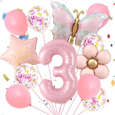 12-Piece 3rd Birthday Butterfly Decoration Set
