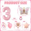 12-Piece 3rd Birthday Butterfly Decoration Set view 2