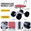 Rolling Garden Stool with 2 Wheels and Adjustable Backrest view 3