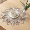 2-Pack Round Linen Placemats, 40 cm Diameter view 2