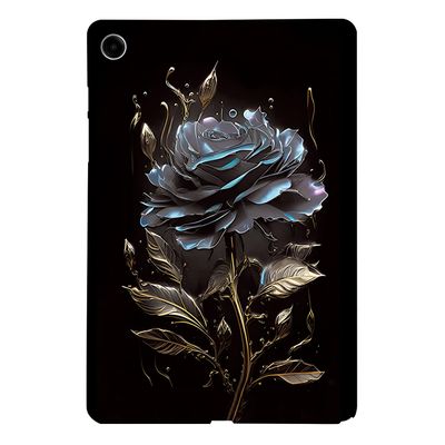 Patterned Tablet Case for Samsung Galaxy Tab A8 10.5 SM-X200, Black 3D Rose
