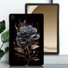 Patterned Tablet Case for Samsung Galaxy Tab A8 10.5 SM-X200, Black 3D Rose view 3