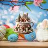12 cm Flat Easter Egg Bunny House Decoration view 4