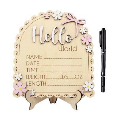 EUBEISAQI Birth Announcement Sign, Birth Name Sign Decor, Children's Board | for Home, Birthday Parties, Christmas, Hospital, Thanksgiving, Girls, Friends