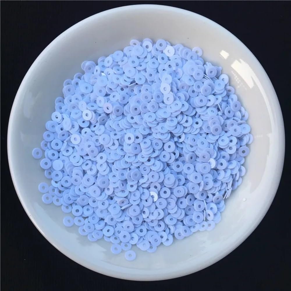 Flat Round Loose Sequins, White, 3 mm, 3,000 Pieces/10 g