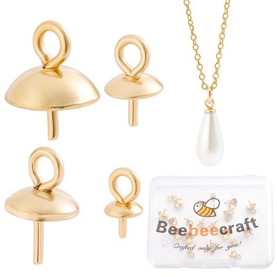 Beebeecraft 40 Pcs Cup Pearl Peg Bails