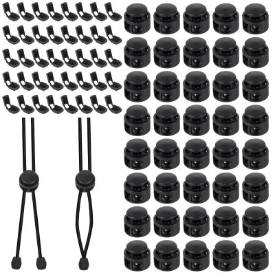 WJIAAA 40 Pack Black Cord Locks