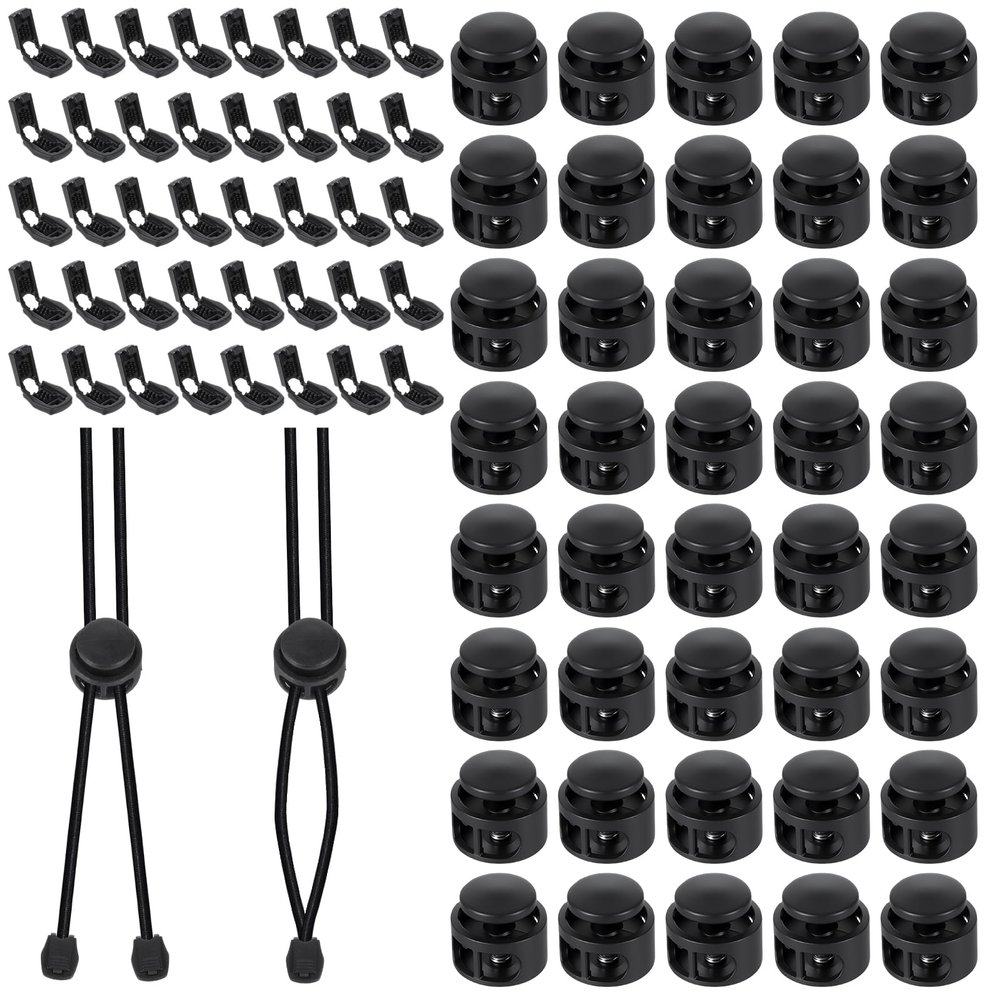 WJIAAA 40 Pack Black Cord Locks