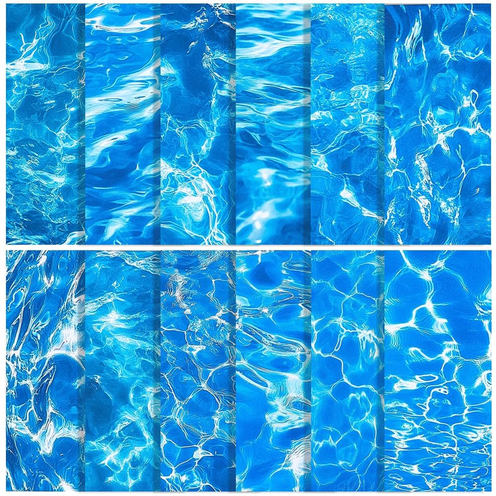 GORGECRAFT 24 Sheets Scrapbook Paper with Water Texture