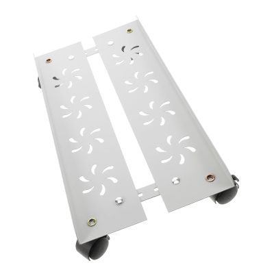 GLEAVI Mobile Computer Tower Stand, 50 x 25.5 x 6.5 cm, Carbon Steel, White, with Casters