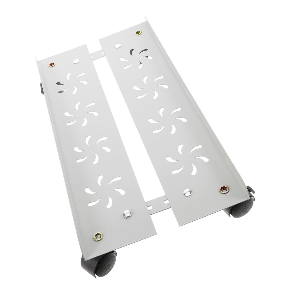 GLEAVI Mobile Computer Tower Stand, 50 x 25.5 x 6.5 cm, Carbon Steel, White, with Casters