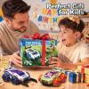 YESHIN Remote-Controlled Soccer Car Toy, 2-Pack, 2.4 GHz RC Stunt Cars with LED Lights, 360° Rotation, Goals and Ball, Ages 6+ view 3
