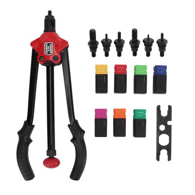 Professional Rivet Nut Tool Set, 14-Inch Universal Hand Riveter with 6 Mandrels
