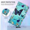 EuoDuo Flip Case for Honor X8A 4G, PU Leather Wallet Case with Card Slots, Green Butterfly Pattern view 3