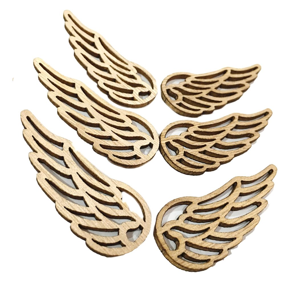SHYYOULQE 10 Unfinished Wooden Wing Shapes